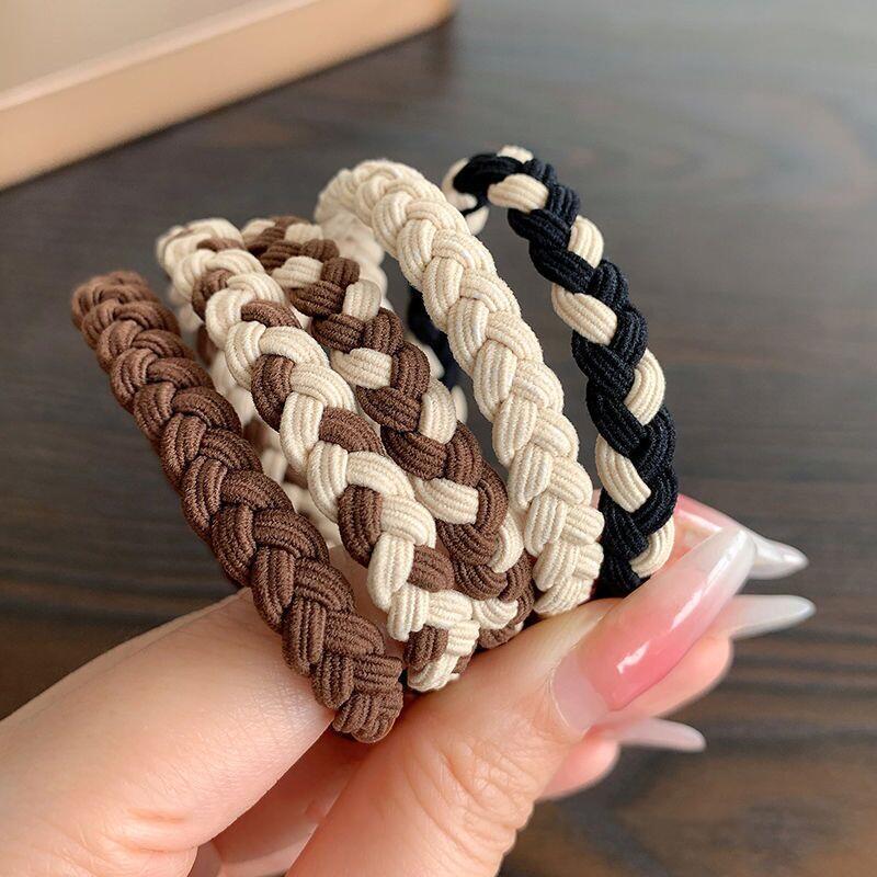 Elastic Hairband with Rubber Bands, Autumn 2022 Trendy and Sweet Fabric Hair Tie, New Korean Style High-Elasticity Hairband