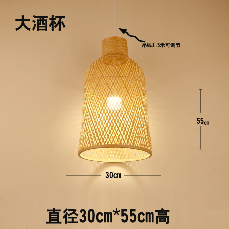 新しい中国風の竹ランタンシャンデリアB&Bリビングルーム寝室畳禅茶室鍋レストランホテルレストランランプ|undefined