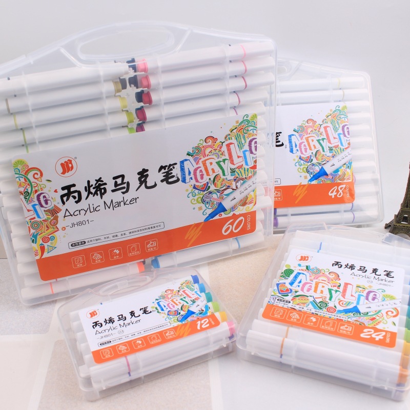 丙烯馬克筆12-60色創意兒童美術塗鴉筆不透色防水彩筆批發 馬克筆