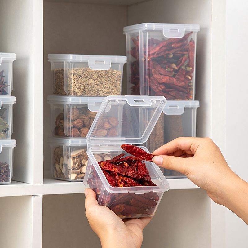 Kitchen Spice Storage Box Cinnamon Star Anise Pepper Divided Seasoning Jar Grains Tea Storage Box