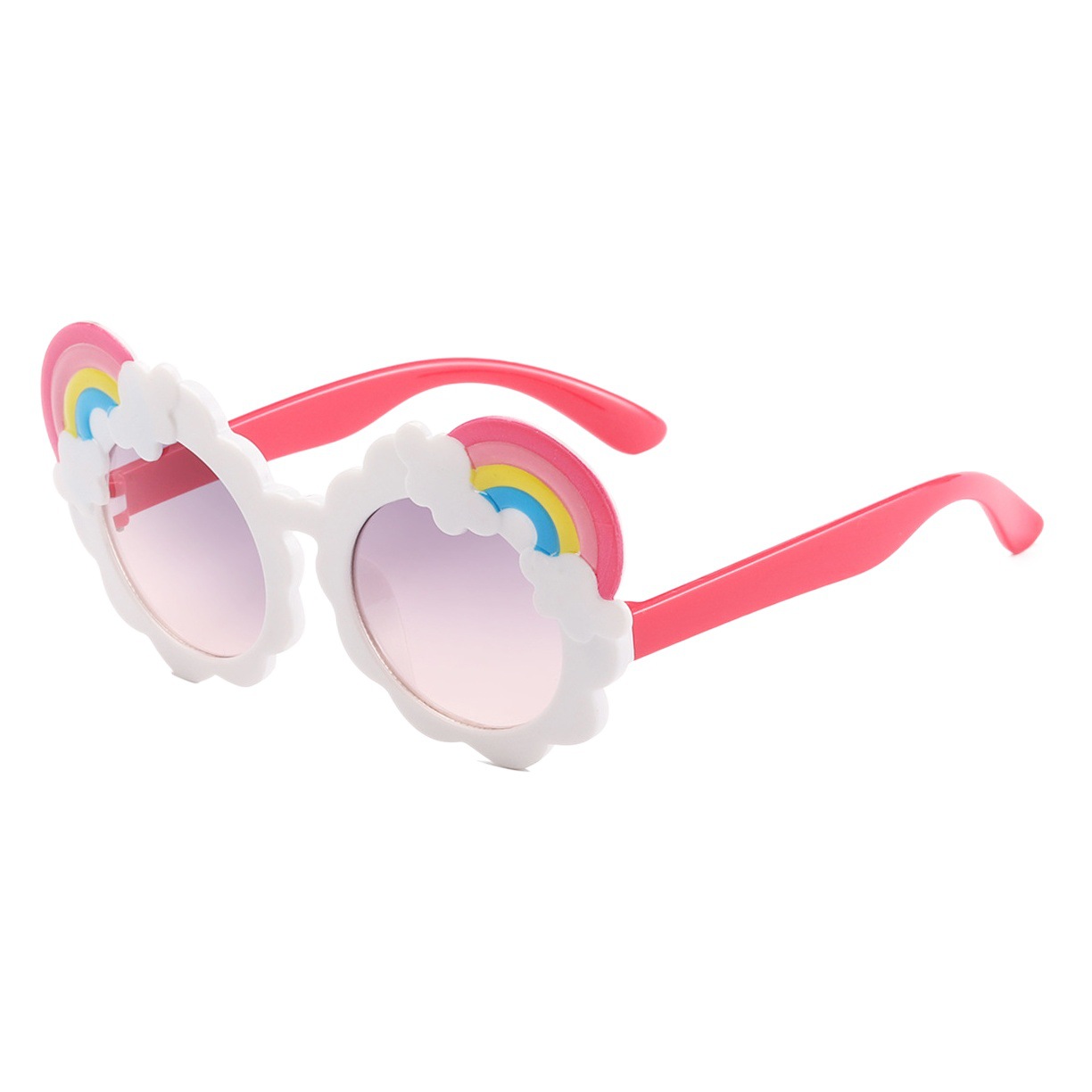 2021 nuevos niños de dibujos animados lindo Arco Iris gafas de sol magnífica protección UV bebé gafas de sol 61036