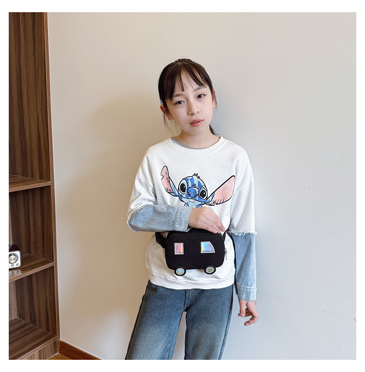 Niños Lienzo Color Sólido Lindo Hilo De Coser Cuadrado Cremallera Bolsas De Hombro display picture 4