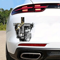 ライオンクロスステッカーラップトップウォーターカップウィンドウウォールアートステッカーデカール車の保護に適しています