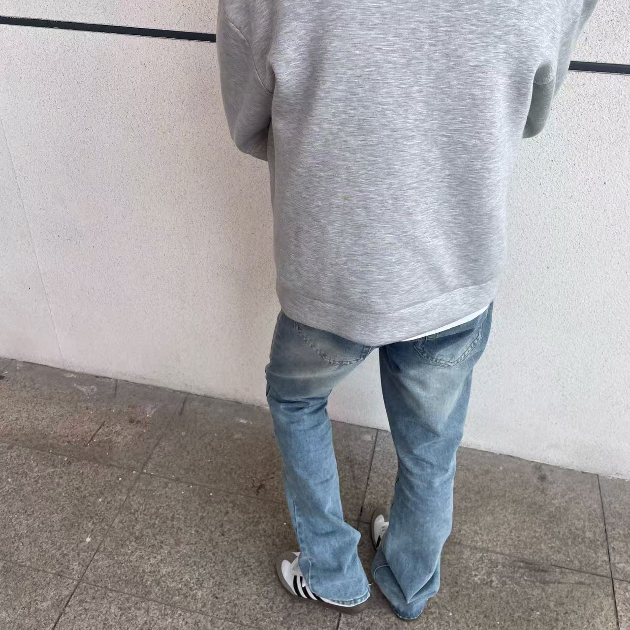 Cleanfit hielo azul vintage517 estilo jeans lavado en agua micro slimline jeans lavado en agua