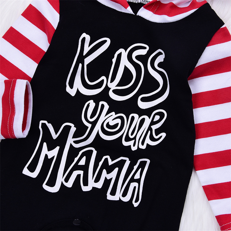 Baby Jumpsuit Baby Letter Print Long Sleeve Hooded Climbing Jumpsuit display picture 5