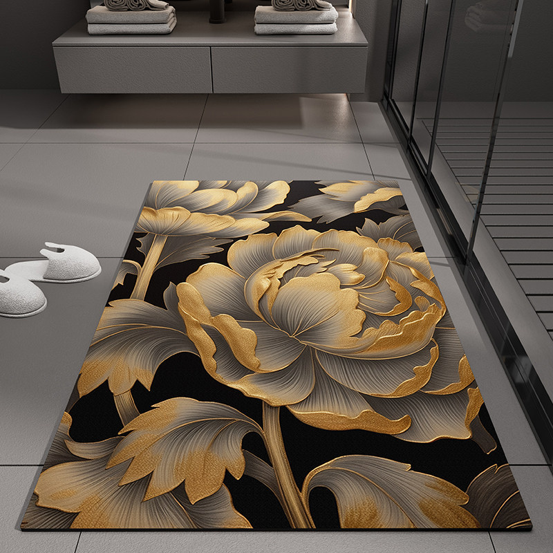 Flower-style americano transfronterizo esterilla de barro de algas esterilla de piso de baño puerta de absorción de agua esterilla de baño anti-deslizante esterilla de baño anti-sucio