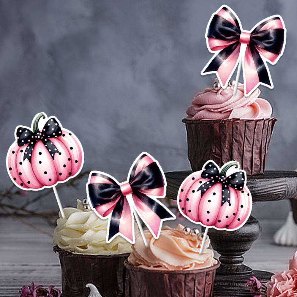 Amazon nueva decoración de Halloween calabaza rosa calabaza arco Halloween pastel inserto