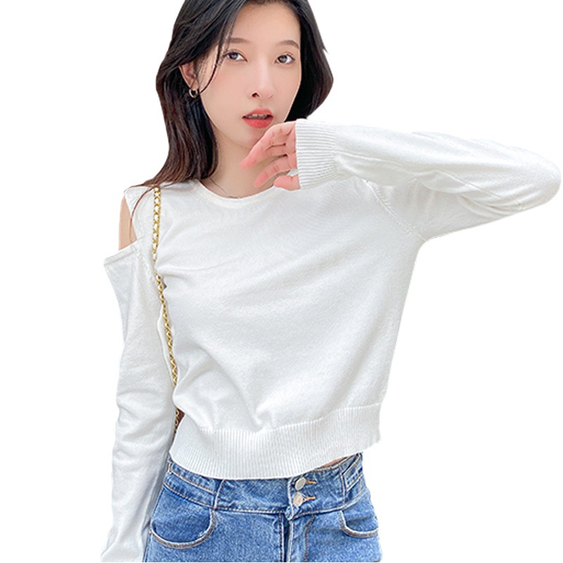 Nuevo suéter 2023 primavera y otoño pullover moda cuello redondo manga corta suéter de diseño superior ropa de mujer al por mayor image 1