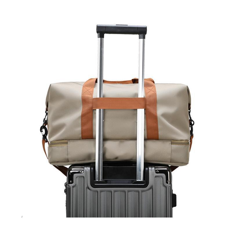 Bolsa de viaje, bolso de mano, bolso de lona de gran capacidad para hombres y mujeres, bolso de equipaje de viaje corto, deportivo ligero y duradero