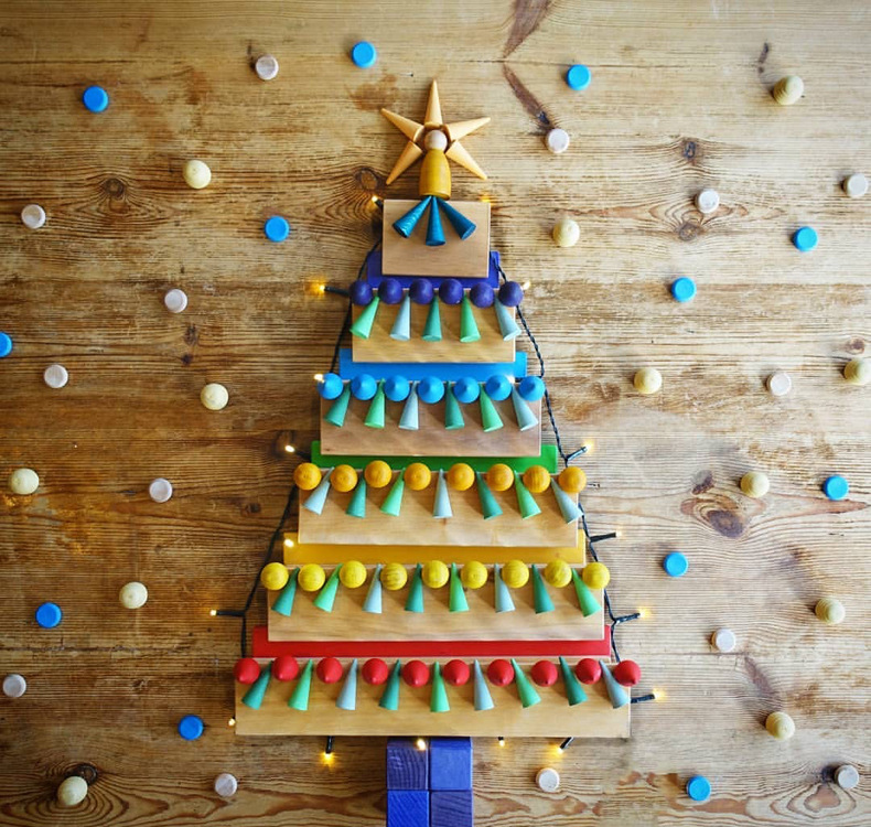 Abierto DE LOS NIÑOS madera creativo cuatro estaciones tema lindo construcción Arco Iris bloques montaje Juguetes