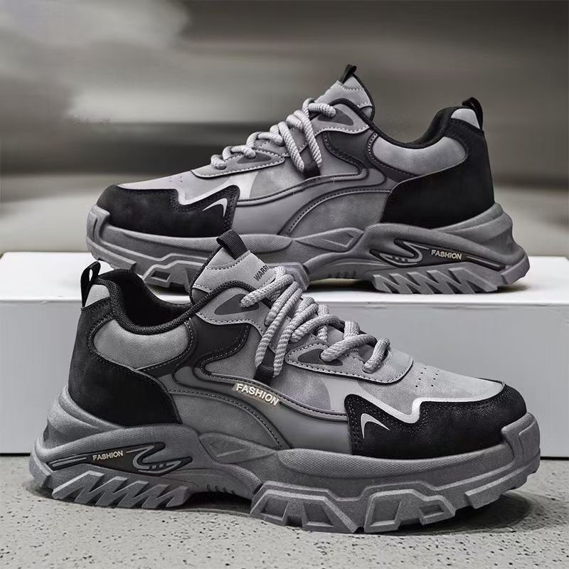 Primavera zapatos de hombre nuevos zapatos de cuero transpirables zapatos deportivos de moda para hombres con suela gruesa aumentada de altura casuales zapatos de papá para hombres