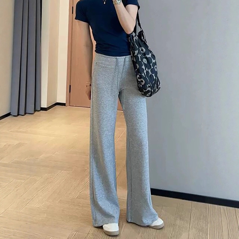 여성용 마이크로 플레어 팬츠, 봄철 얇은 스타일, 2026년형, 하이웨이스트, 슬림핏, 드레이프, 루즈핏, 스트레이트, 캐주얼, 롱 팬츠