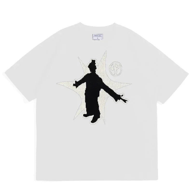 Cross-border men's foreign trade T-shirt hip-hop T-shirt retro 90 s street clothing animation Harajuku fashion short sleeve top