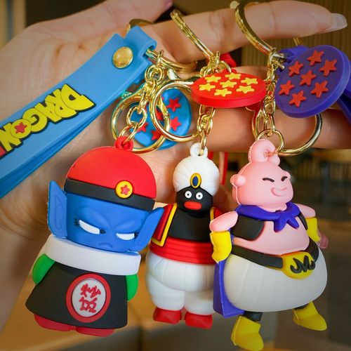 Cartoon Animation Dragon Ball Keychain Three-dimensional Monkey King Doll School Bag Car Keychain Pendant Gift Wholesale