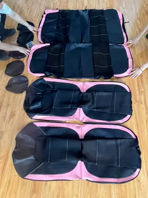 Hot wish Amazon: Universal seat cover - black-pink-side-general