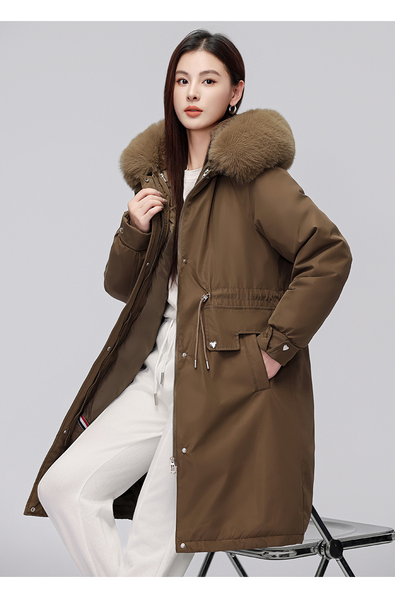 Dames parka jas 3-in-1 winterjas met capuchon en tailleceintuur_voghion.com