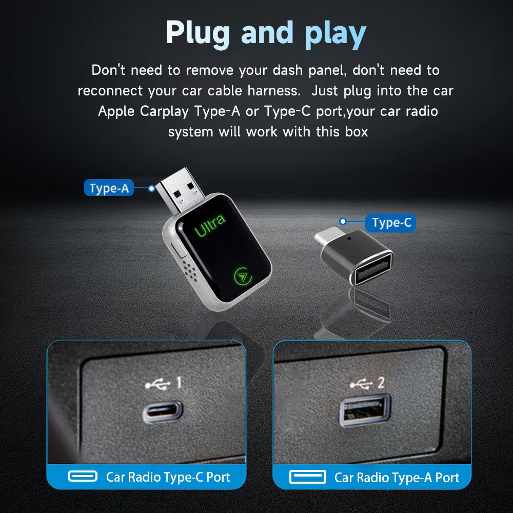 Cross-Border Upgraded Wireless Carplay Box Android Auto Two-In-One Adapter for In-Car Connectivity