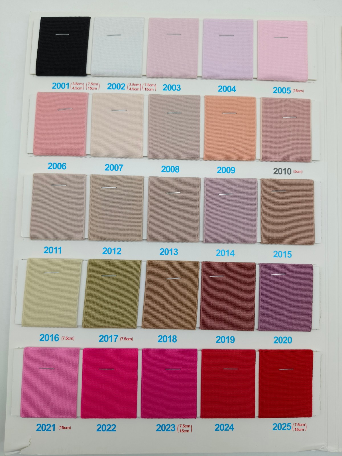 150 colores en stock 1.5-15cm color de nylon cifrado pantalones expuestos tiras de goma de alta elasticidad