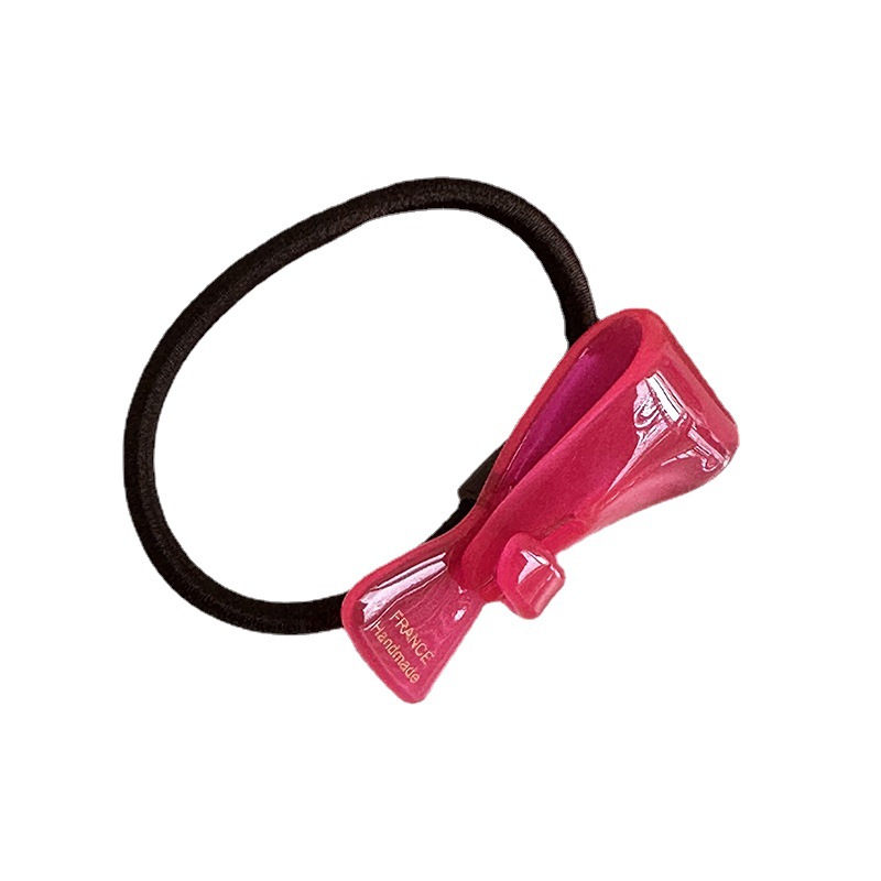 Corda per capelli con fiocco in acetato con texture gelatinosa semi-trasparente, elastico, colore fresco, elastico per capelli di base, accessori per capelli Nuovo_voghion.com