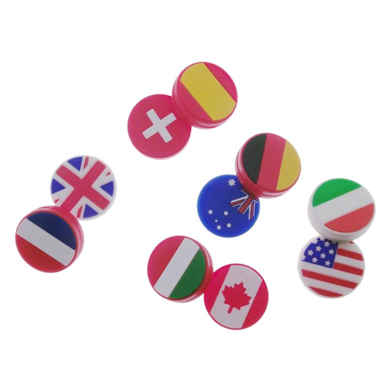 Tennis Racquets Shock Absorber Cartoon American Canadian Flag PVC Material Tennis Avoidance Shock Absorber