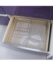 304 Stainless Steel Single-Layer Drawer Cabinet Built-in Drawer Dish Drain Rack Free Assembly Dinner Plate Bowl Basket Tray