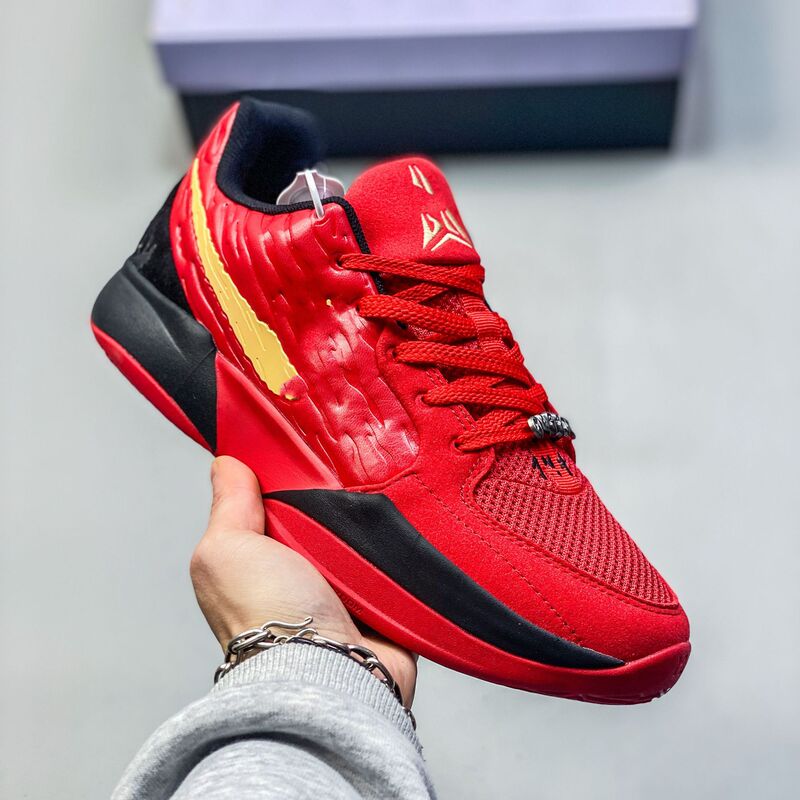 Pure Original Ja 2 Ep Basketball Shoes Morant 2Nd Generation Red and Black Low-Top Sports Shoes for Men and Women with Cushioning Air Cushion Actual Combat Sneakers