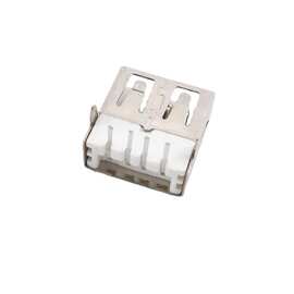 热卖USB 2.0 A/母90度 超薄一字型胶芯 卷边直口USB连接器