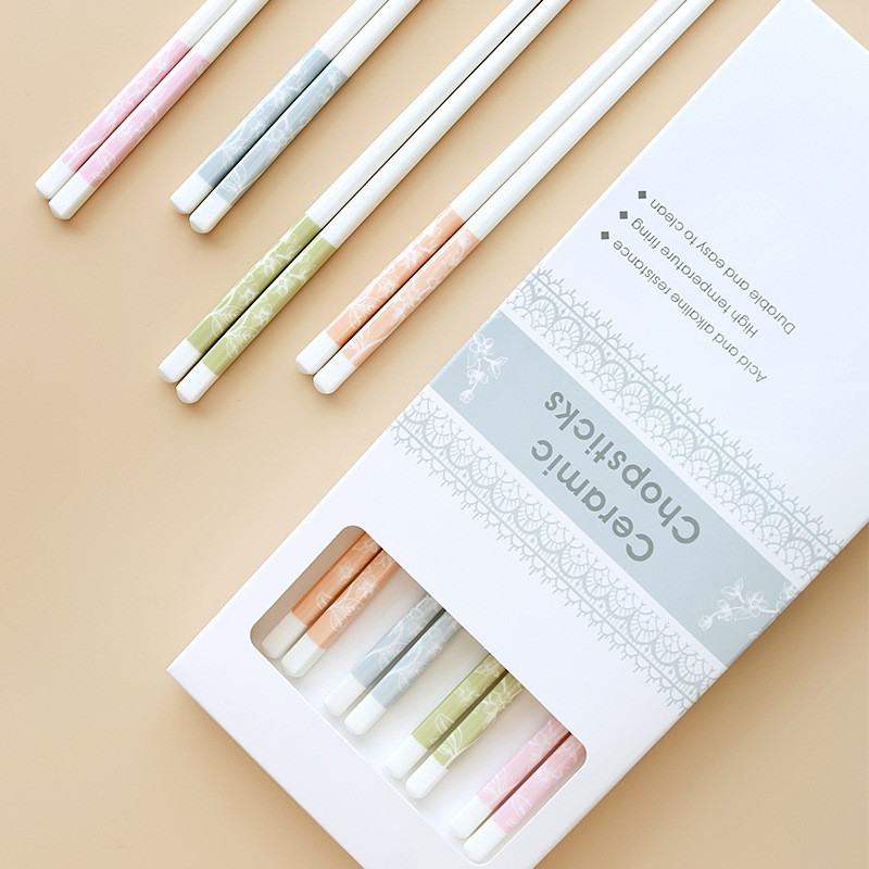 Nuevos palillos de cerámica, vajilla fresca para el hogar, una persona, palillos, comida creativa, palillos, caja de regalo resistente a altas temperaturas