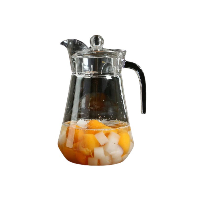 Jarra de agua fría de acrílico con boquilla integrada tipo pico de pato, jarra de PC, jarra de agua transparente para té, bebidas, jugos, con diseño de glaciar.