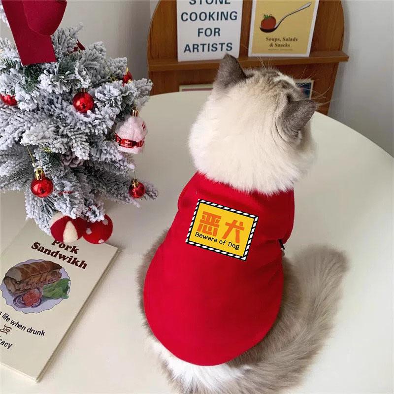 Ropa de felino de peluche otoño y invierno mascotas de Navidad de dos patas suéter gato azul gato muñecas de tela corta gato anti-pillo gatito gatito