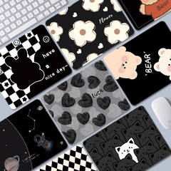 女の子用マウスパッド、小型、シンプル、ブラック、オフィスグッズ、コンピュータデスクパッド、リストガード、カスタムマウスパッド、汚れにくい