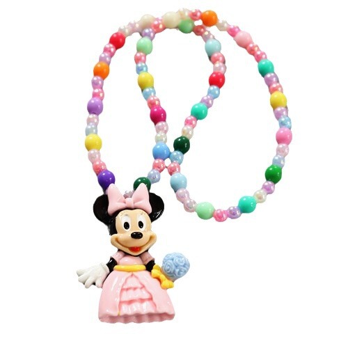 Korean-style cute princess children's colorful cartoon necklace for girls, suitable for autumn and winter, matches chains, Christmas decoration beads necklace