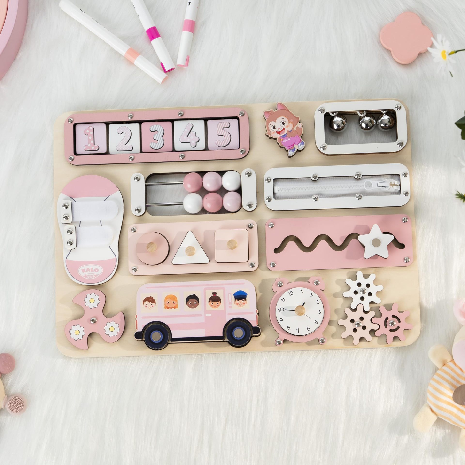 Kindergarten Interior Montessori Tablero de actividad sensorial de madera Tablero de actividad sensorial Juguetes educativos de educación temprana para niños