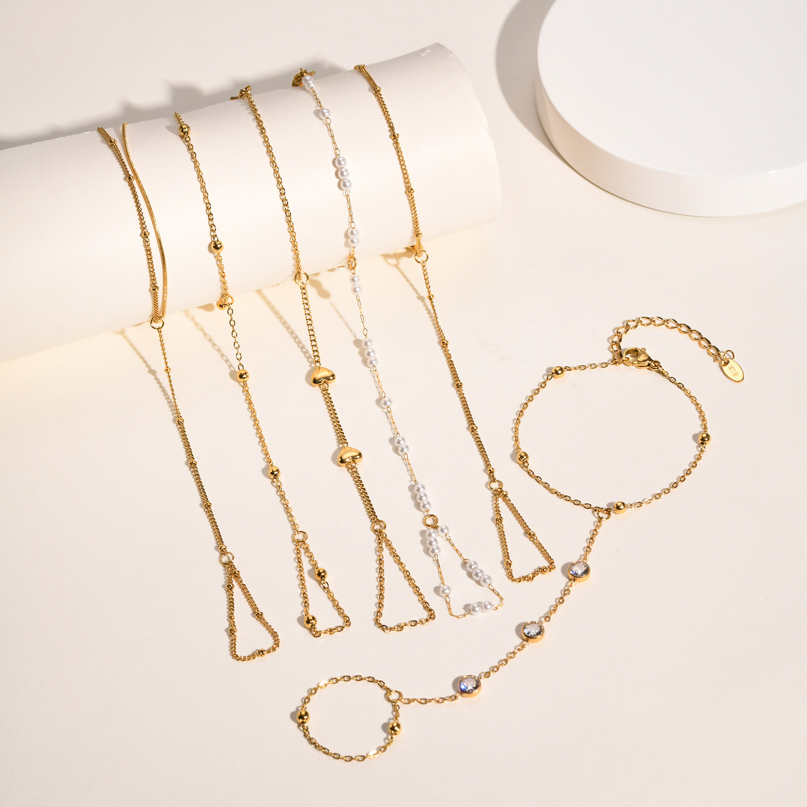 6g Weight Artificial Pearls Inlay Material Bracelets Classification 304 Stainless Steel Chain Material cable chain Chain Type Daily Occasion 304 Stainless Steel Material Geometric Pattern All Seasons Season Women's Gender Plating Design IG Style Style IG Style Geometric 304 Stainless Steel Artificial Pearls Cable Chain Bracelets In Bulk 7