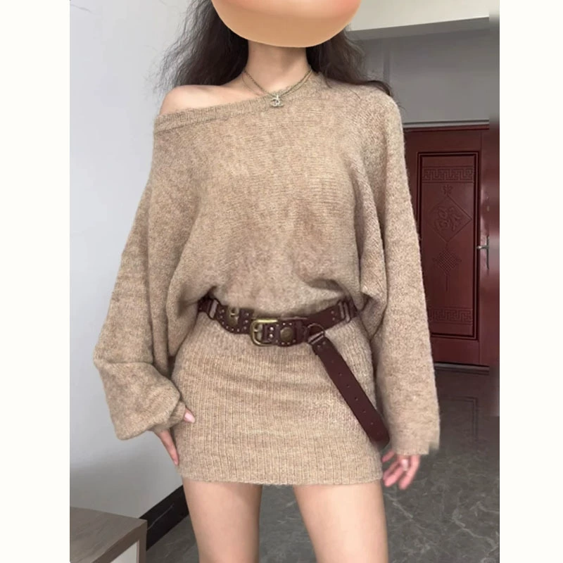 Красивое вязаное платье на одно плечо, новинка лета 2025 года, облегающая юбка для королевских сестер и стильных девушек.