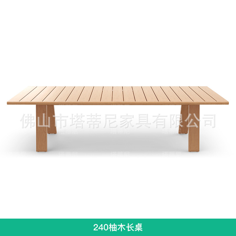 Ocio al aire libre patio de caña mesa y silla jardín balcón al aire libre impermeable anti-corrosión muebles de mesa de teca