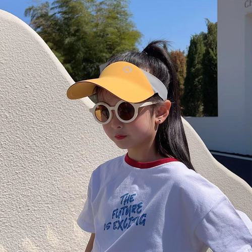 Children's sporty sun hat for boys and girls, summer breathable ultra-light sun hat, empty top hat, UV outdoor sun hat