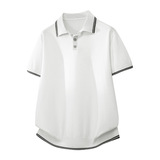 ZF8105-3D韩版翻领针织OLO衫老钱风夏季通勤时尚短袖T恤休闲，男装针织衫/毛衣，星座614