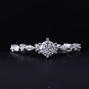 0.5Ct Cultured Diamond Ring for Women 18K White Gold Jewelry Custom Factory Round Diamond Ring Wedding Ring with Igi Certificate