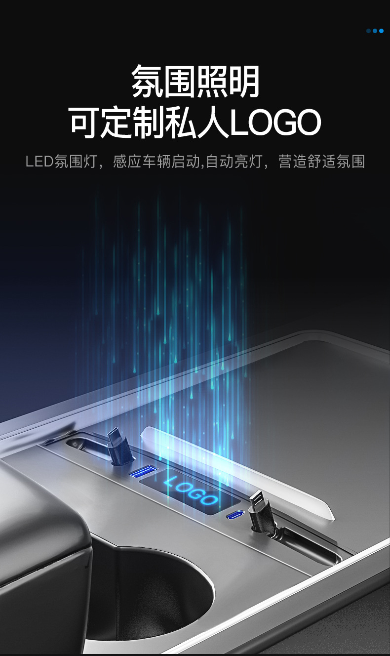 Suitable for Tesla Central Control Expansion Dock Car Charger Fast Charging Cable Model3Y Pd27W Flash Charging