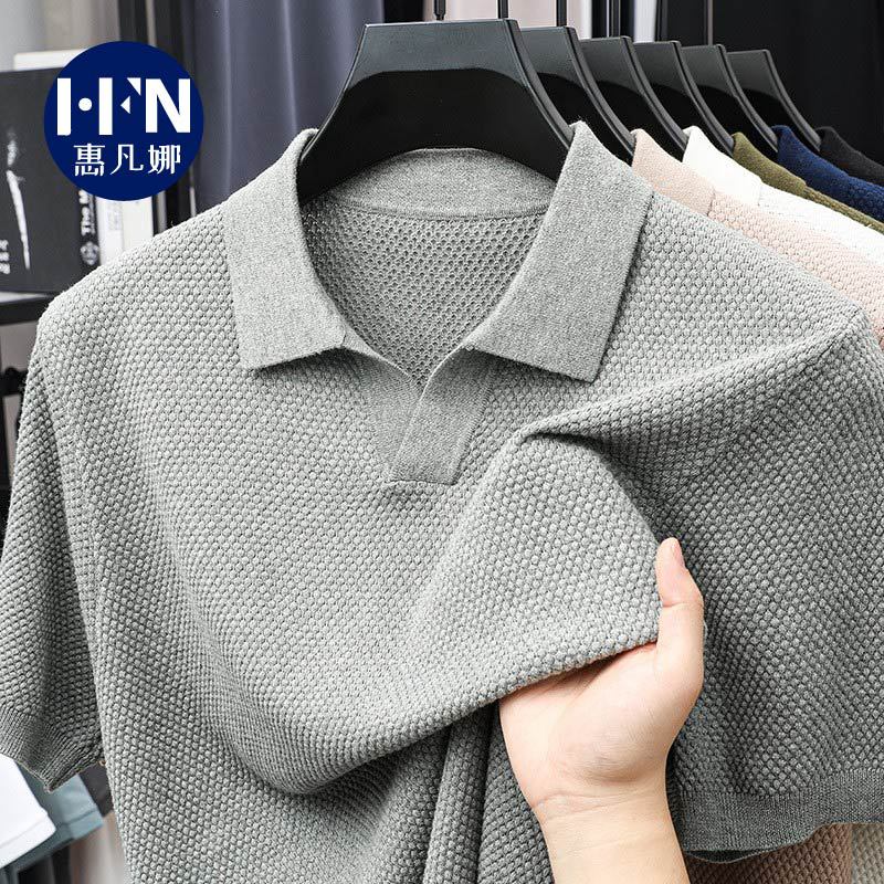 Summer knitted breathable light and thin cotton quality polo for…