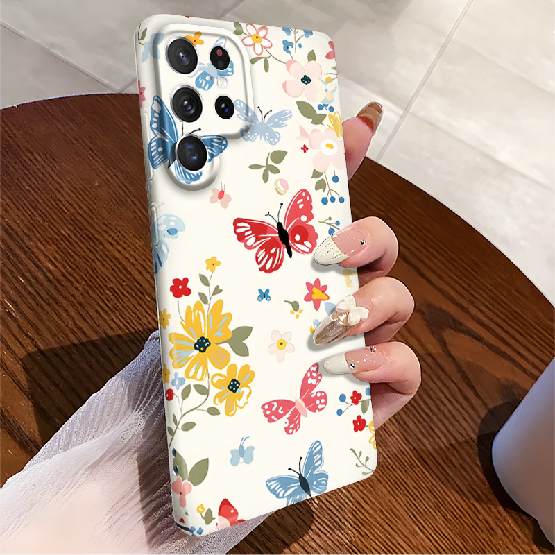 唯美蝴蝶三星S23ultra防摔手机壳GalaxyA54.5G跨境S24plus保护套