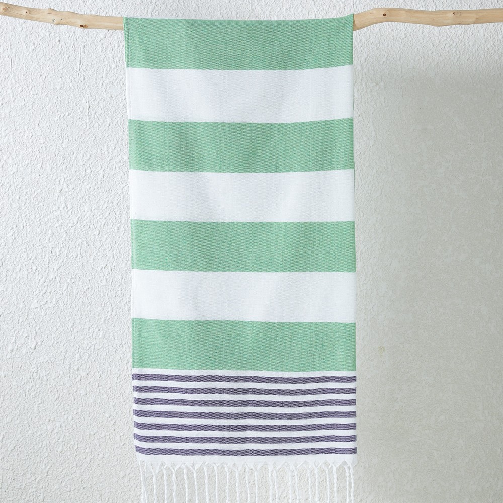 Toalla turca de algodón teñido en hilo, manta de playa de secado rápido con rayas