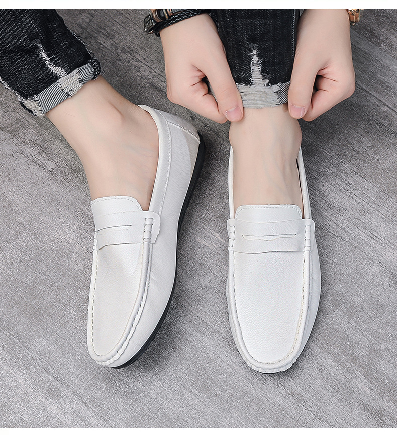 Men's casual leather shoes Soft soft soled shoes men's foot casual loafers_voghion.com