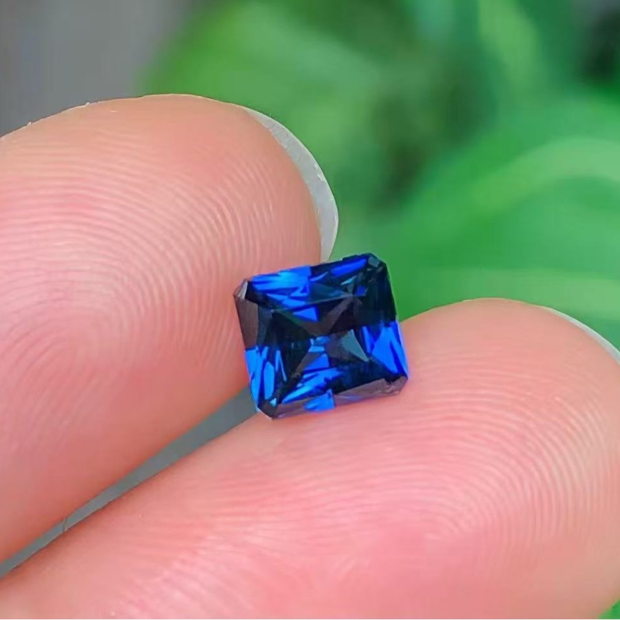 Organic royal sapphire gemstone