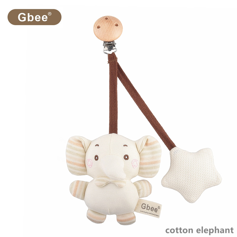 Colgante de elefante con clip de madera de viento ins