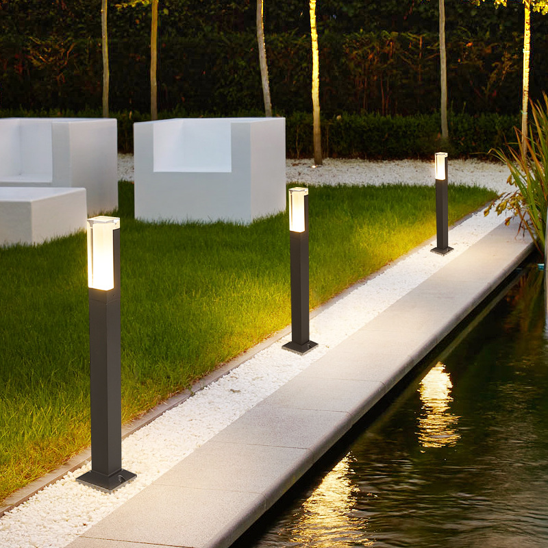 [Selección estricta] lámpara de césped al aire libre lámpara de patio impermeable simple jardín moderno lámpara de césped lámpara de paisaje LED