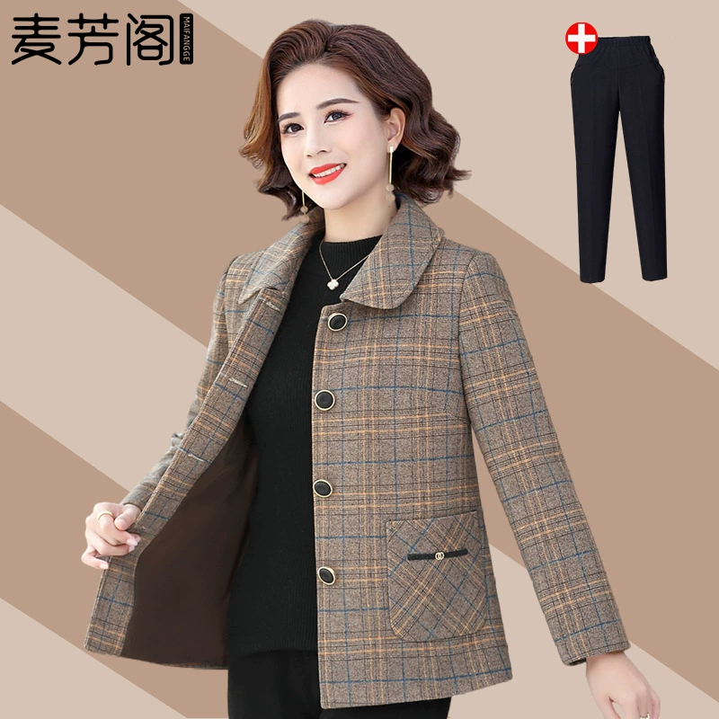 Для мам среднего возраста, весна и осень, модное весеннее пальто в западном стиле, женское пожилое пальто 2024, новинка весны