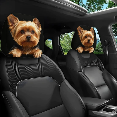 Cross-Border Hot-Selling Universal Cover, Universal seat cover - cute-yorkshire-terrier-double-sided-printing-2-pack