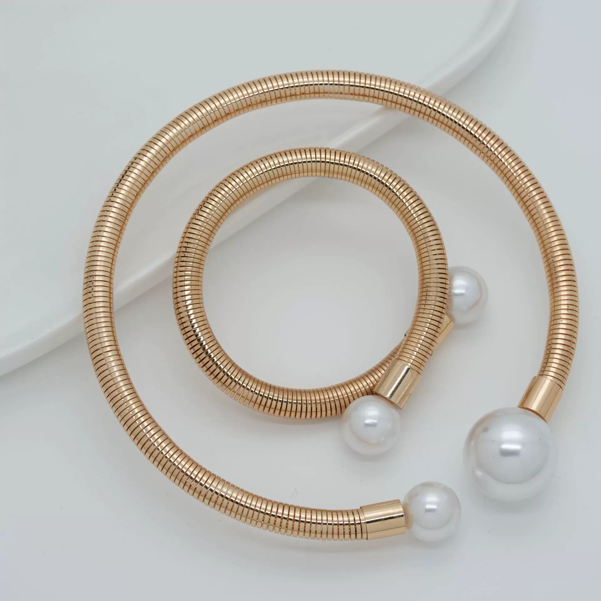 简约设计小众项圈冷淡风蛇骨链可调节珍珠手链百搭个性项链手饰品